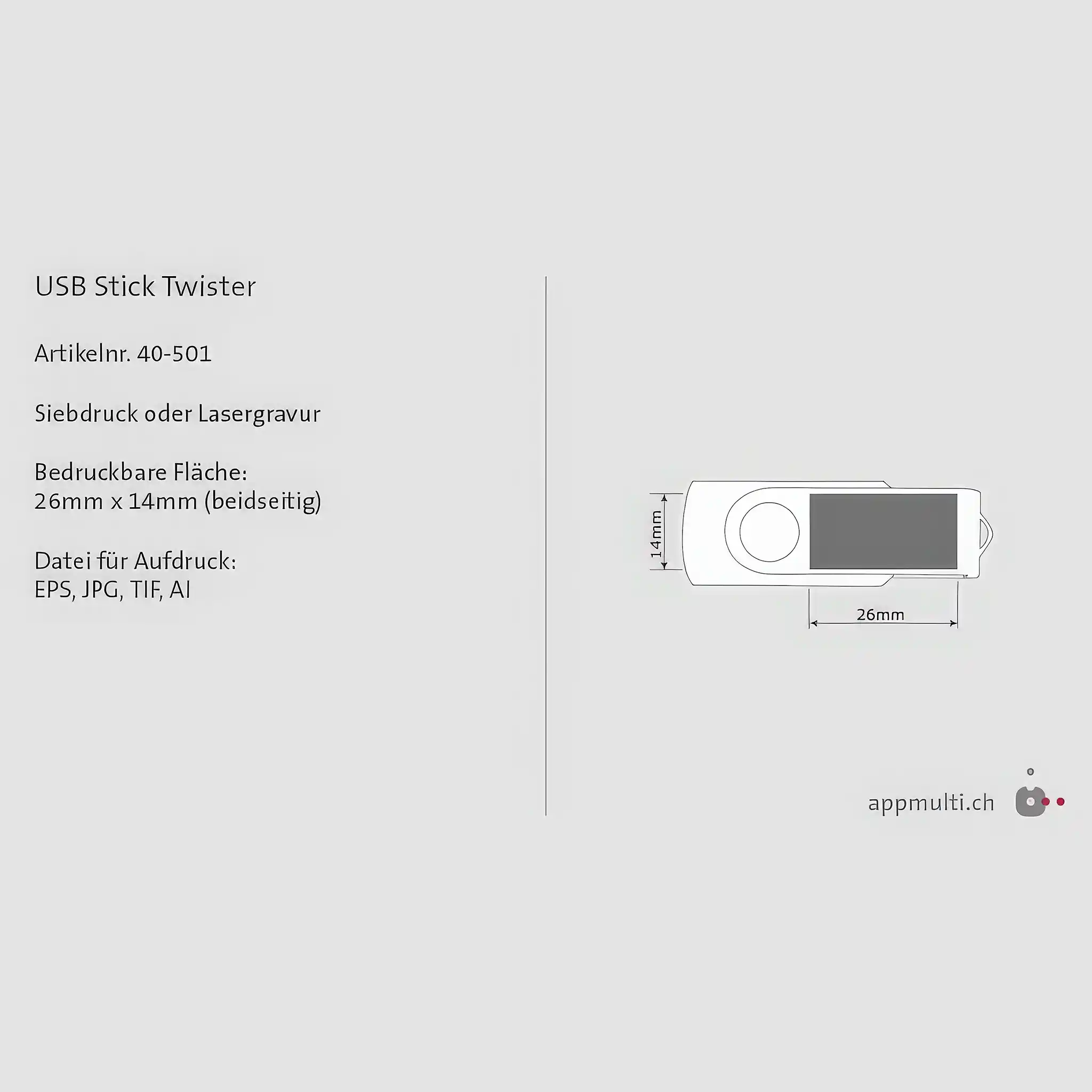 USB Stick Twister Weiss – Bild 3
